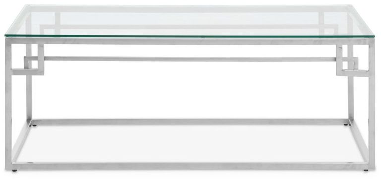 Allure Coffee Table - Glass - Silver Base