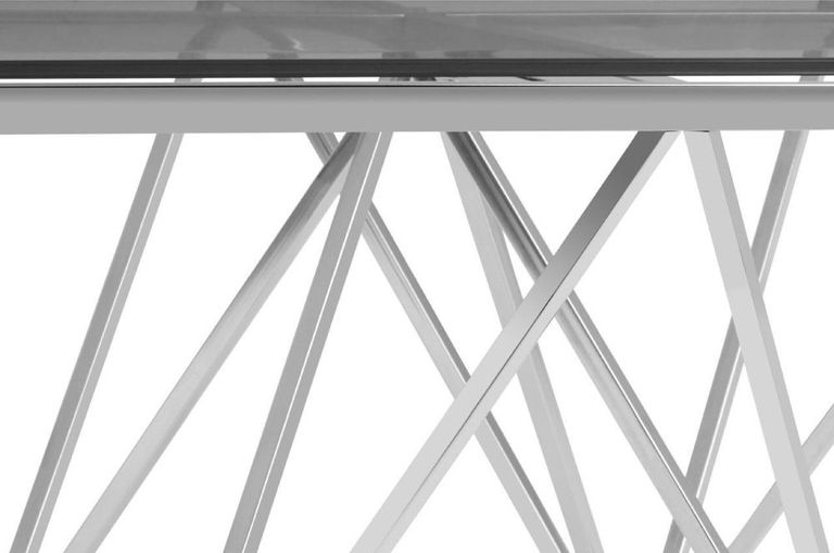 Allure Coffee Table - Glass - Silver Spike Base