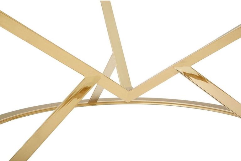 Allure Coffee Table - Round - Glass - Champagne Gold Corseted Base