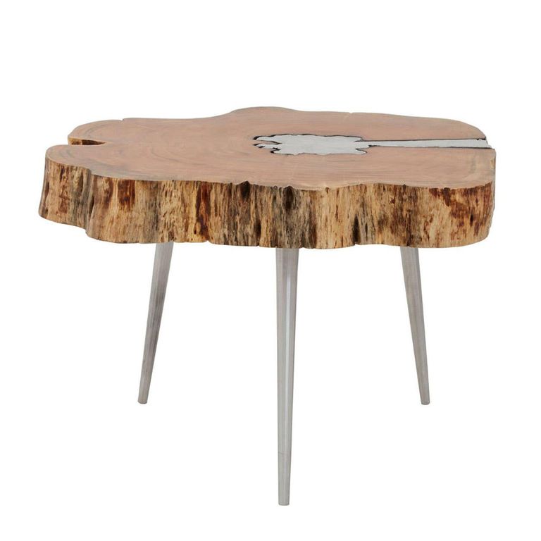 Almora Coffee Table - Log - Acacia Wood and Metal