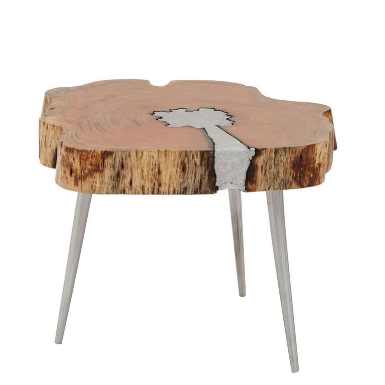 Almora Coffee Table - Log - Acacia Wood and Metal