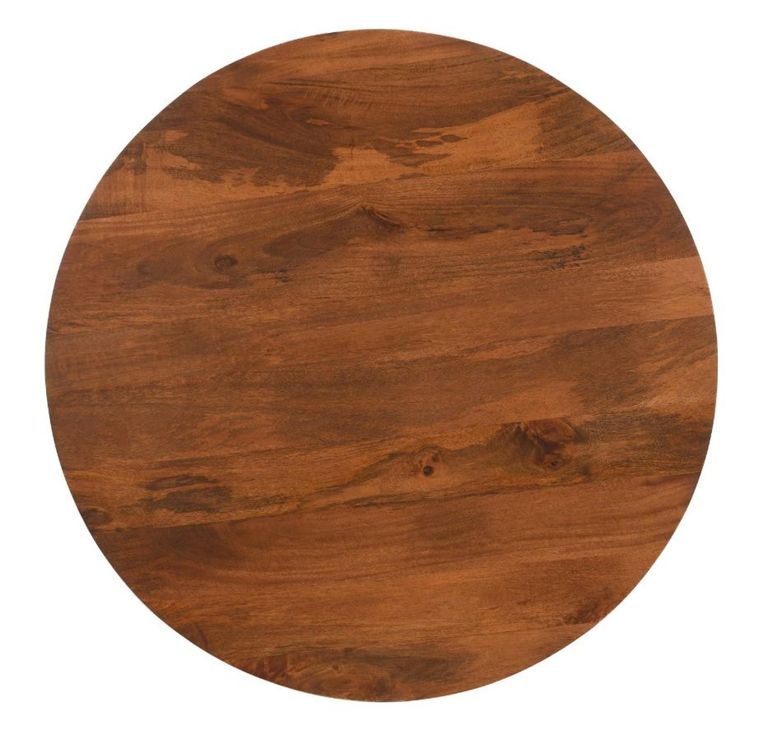 Amber Slatted Mango Wood Round Coffee Table