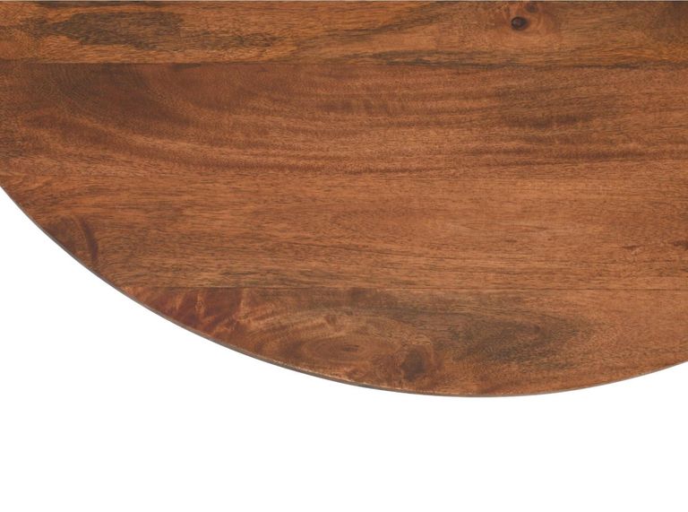 Amber Slatted Mango Wood Round Coffee Table