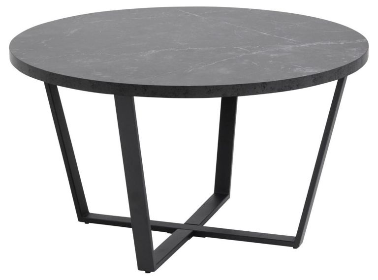 Amble Coffee Table - Round - Black Marble Effect