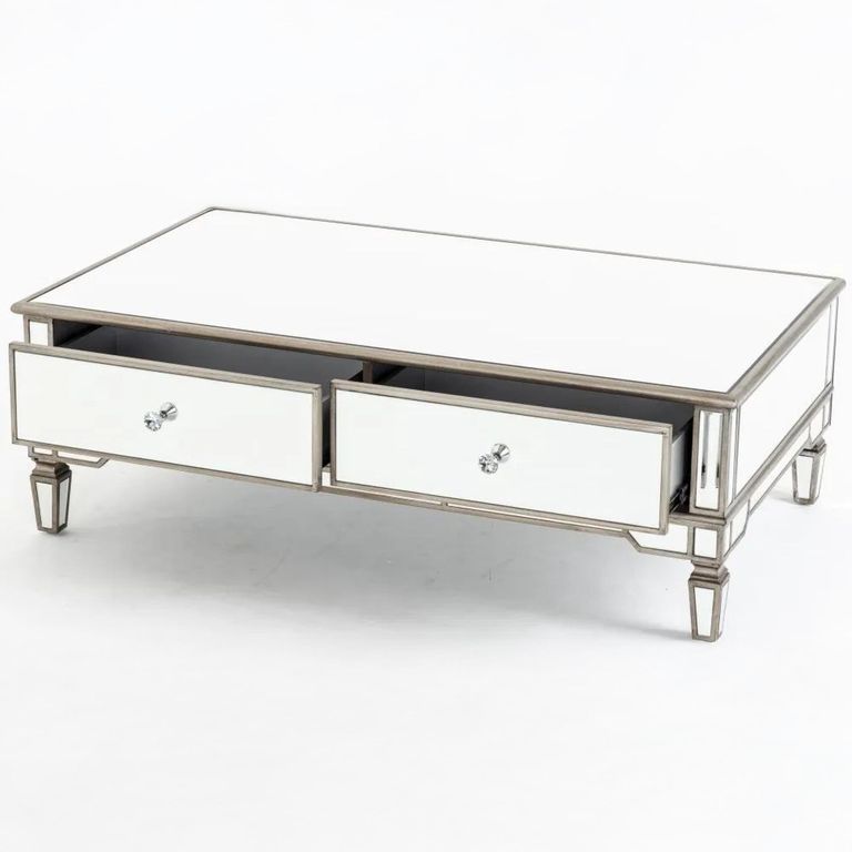 Antoinette Mirrored Champagne Trim Coffee Table