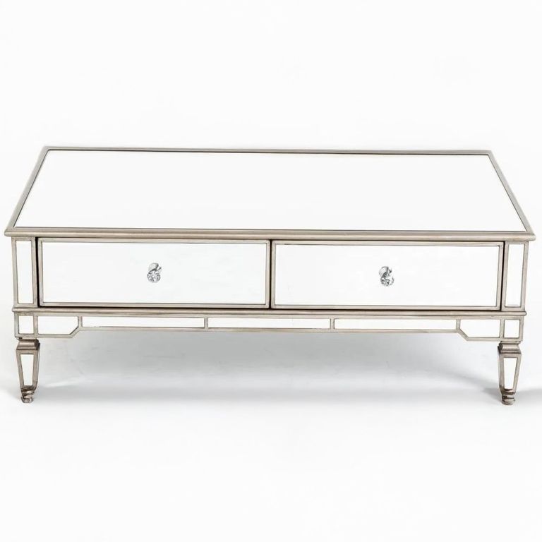 Antoinette Mirrored Champagne Trim Coffee Table
