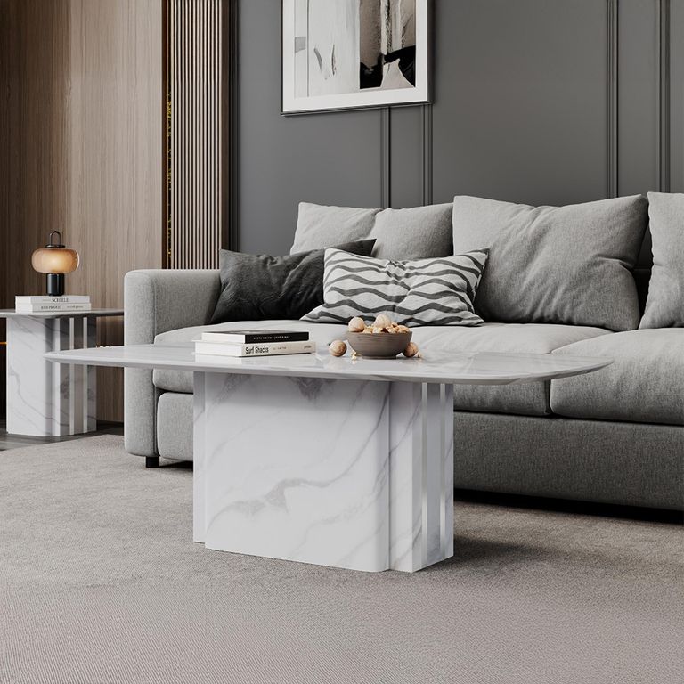 Antonio White Marble Coffee Table