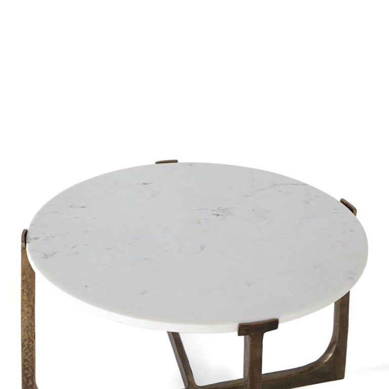 Aosta Coffee Table - White Marble and Gold - Round