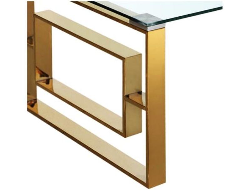 Apex Coffee Table - Clear Glass and Gold