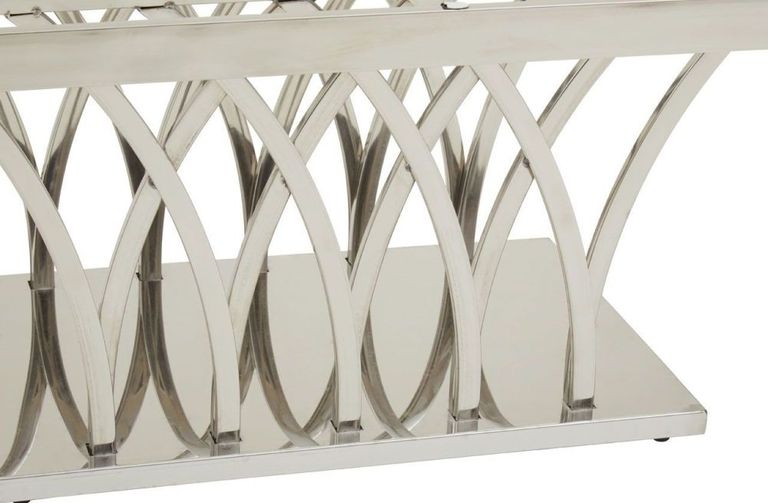 Arenza Coffee Table - Black Marble with Silver Base