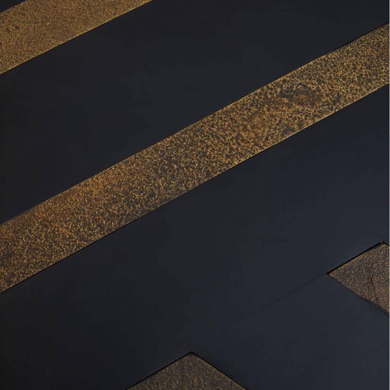 Aris Coffee Table - Black Acacia Wood with Gold Base