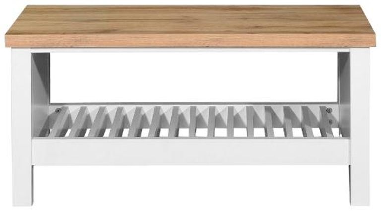 Arthur White Coffee Table with Shelf