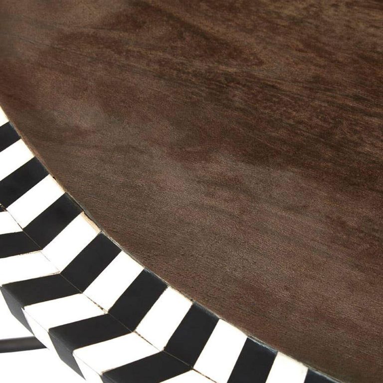 Artisan Coffee Table - Round - Brown Acacia Wood - with Metal Hairpin Legs