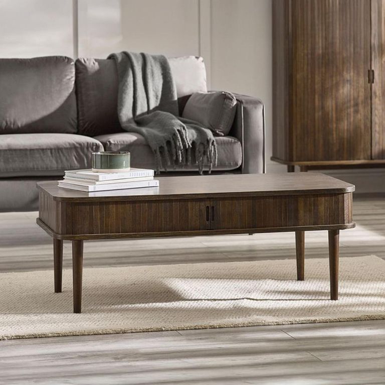 Arya Ribbed Dark Oak Coffee Table