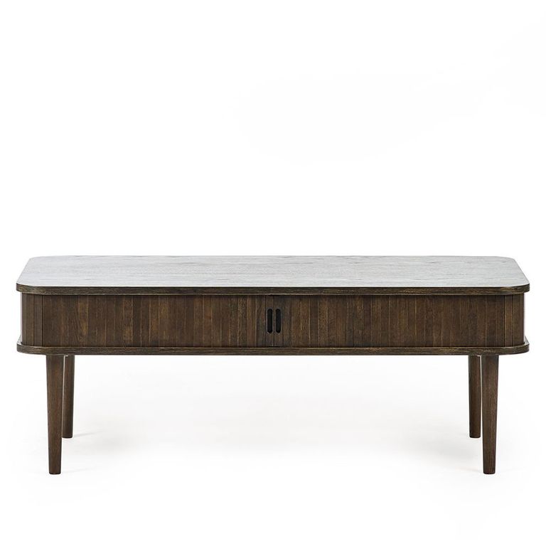 Arya Ribbed Dark Oak Coffee Table