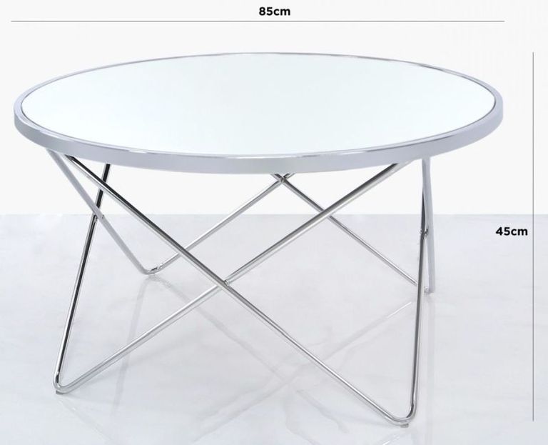 Atom Coffee Table - Round - Mirrored and Chrome