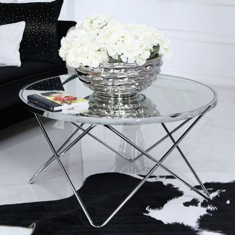 Atom Coffee Table - Round - Mirrored and Chrome