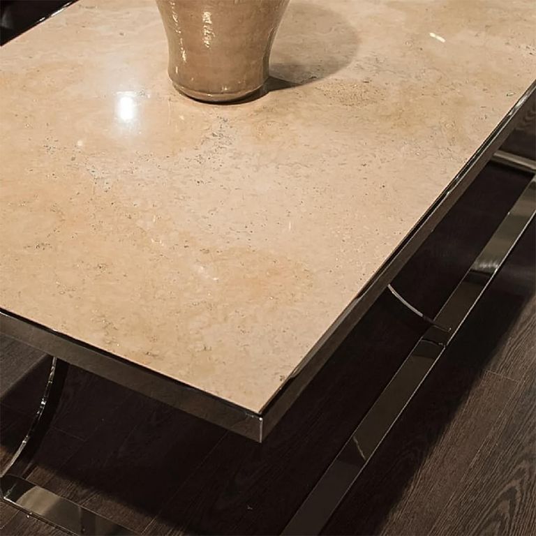 Aurora Coffee Table - Marble with Stainless Steel Base - Variation Available