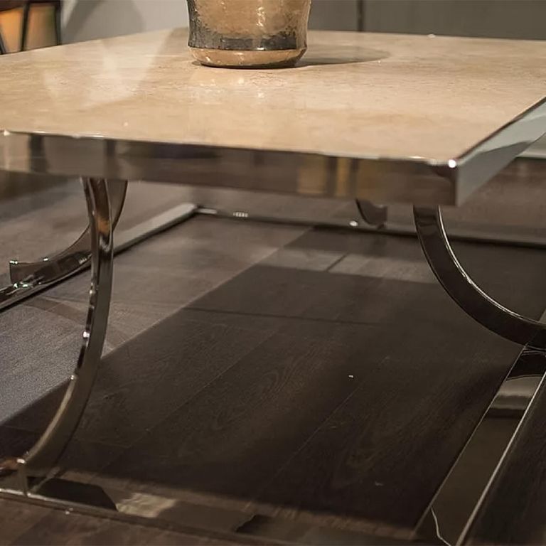 Aurora Coffee Table - Marble with Stainless Steel Base - Variation Available