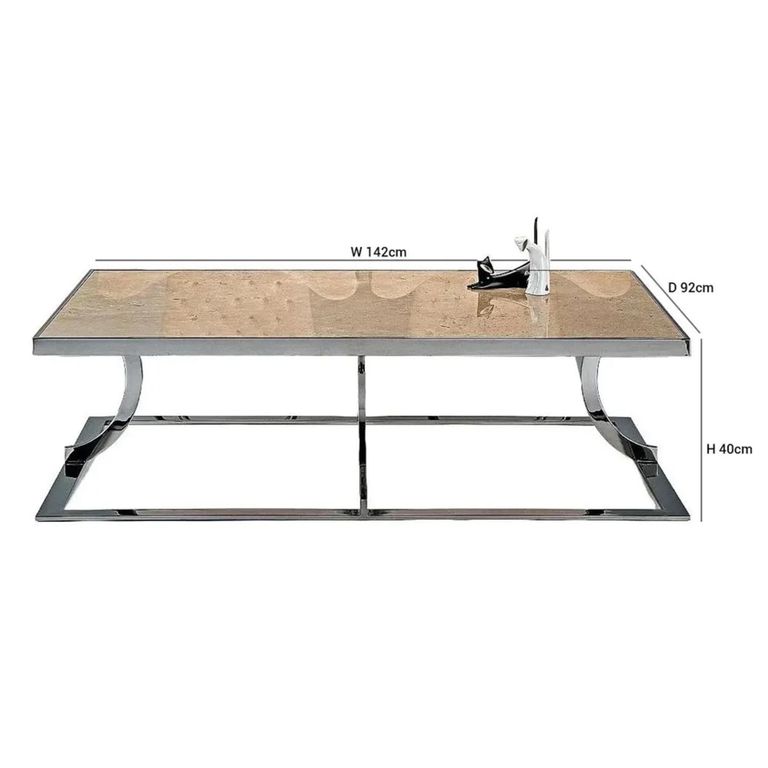 Aurora Coffee Table - Marble with Stainless Steel Base - Variation Available