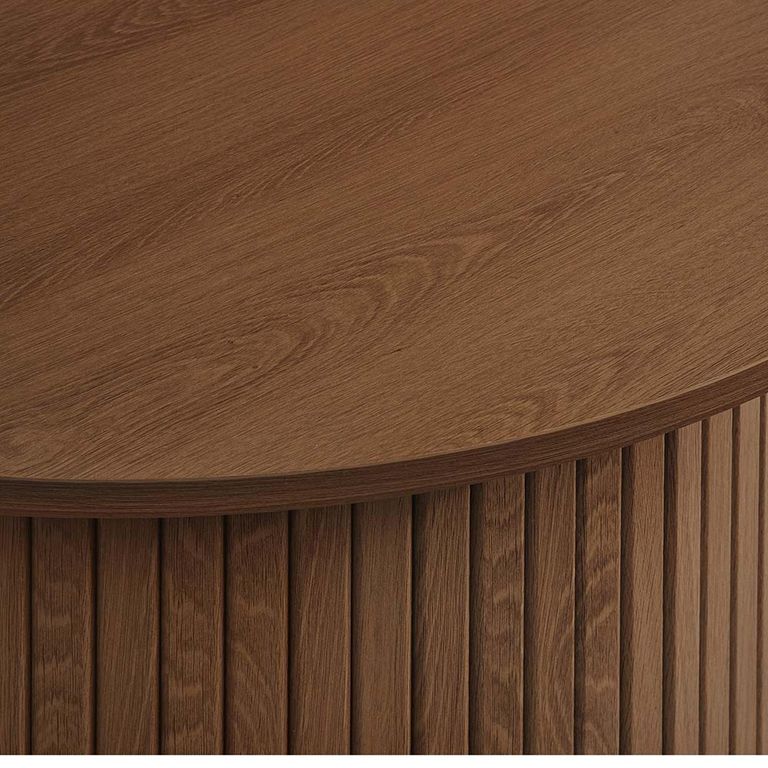 Axel Round Coffee Table - Walnut Fluted