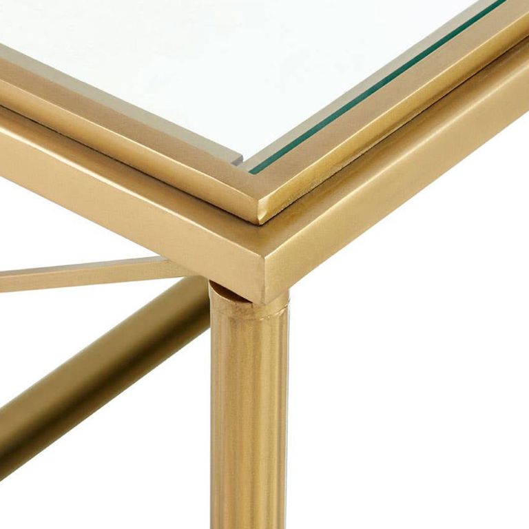 Axis Coffee Table - Clear Glass with Gold Metal