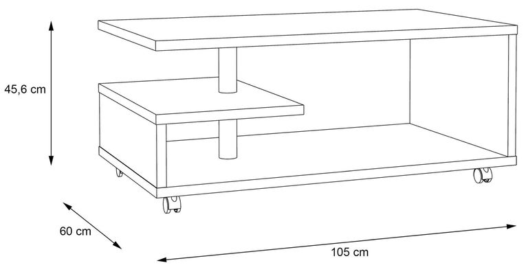 Bailey Antique Oak Effect G-Shape Coffee Table