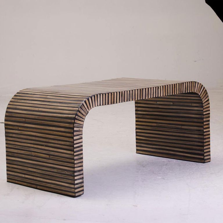 Bambusa Coffee Table - Curved - Bamboo Inlay