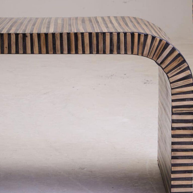Bambusa Coffee Table - Curved - Bamboo Inlay