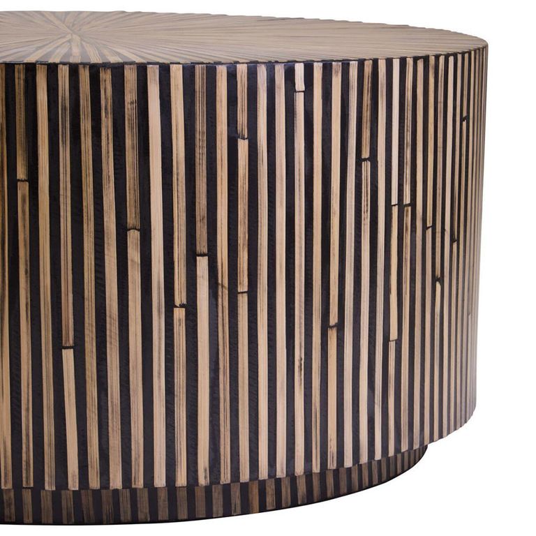 Bambusa Coffee Table - Round - Bamboo Inlay