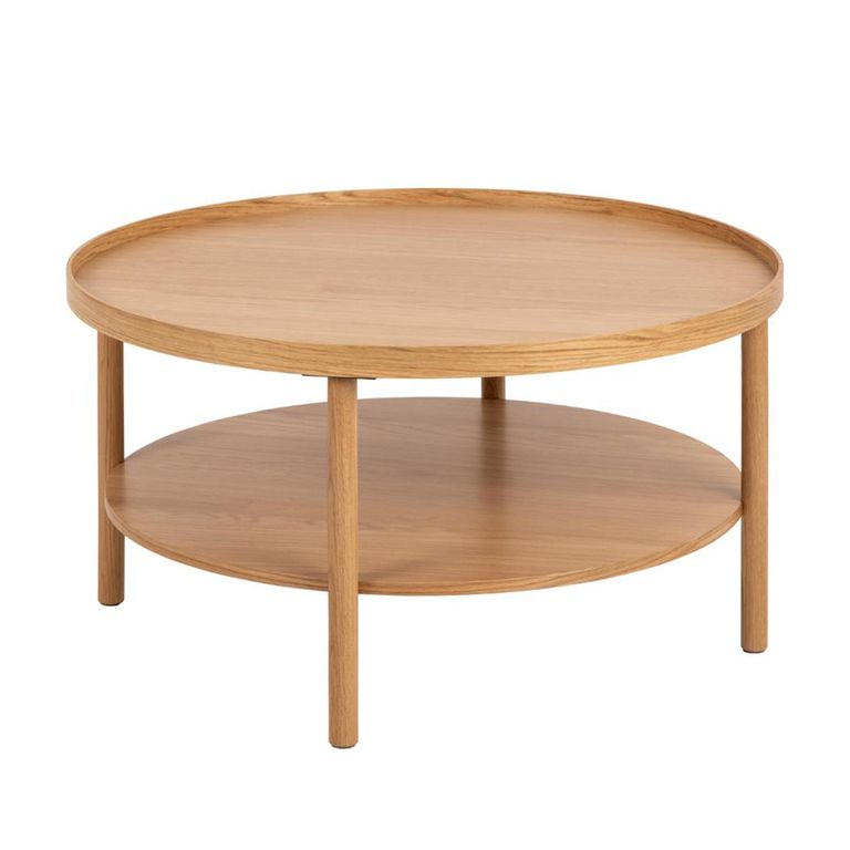 Banbury Coffee Table - Round - Oak with Shelf