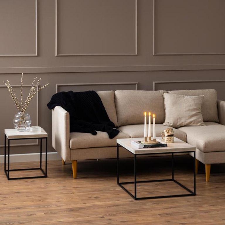 Barossa Coffee Table - Square - Travertine Effect