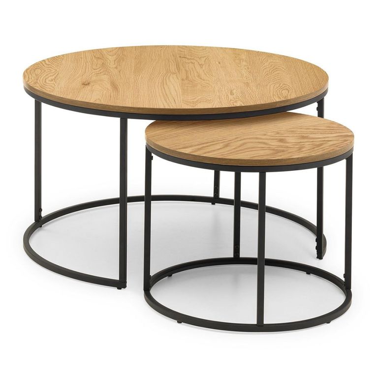 Bellini Nest of Coffee Tables - Set of 2 - Round - Oak