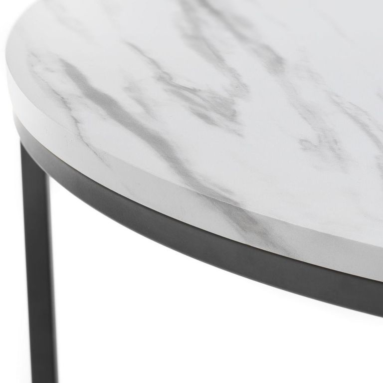 Bellini Nest of Coffee Tables - Set of 2 - Round - White Marble Effect