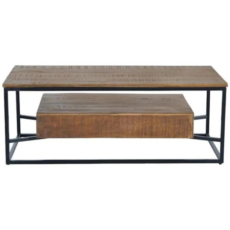 Bergamo Coffee Table - Industrial Style - Mango Wood - 2 Drawer