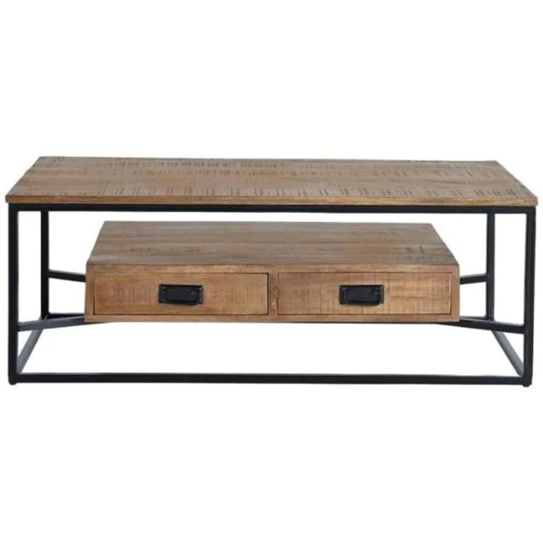 Bergamo Coffee Table - Industrial Style - Mango Wood - 2 Drawer