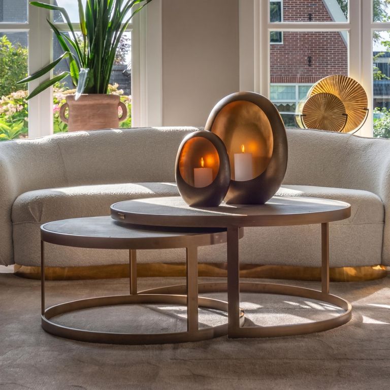 Bloomville Shagreen Top Round 2 Tier Coffee Tables