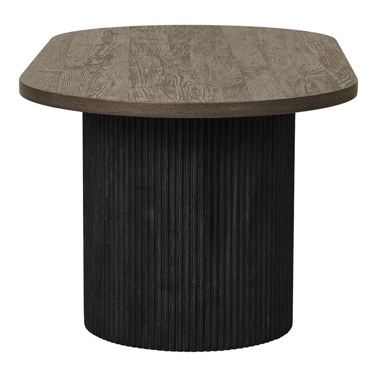 Boavista Coffee Table - Oval - Fluted - Dark Wood