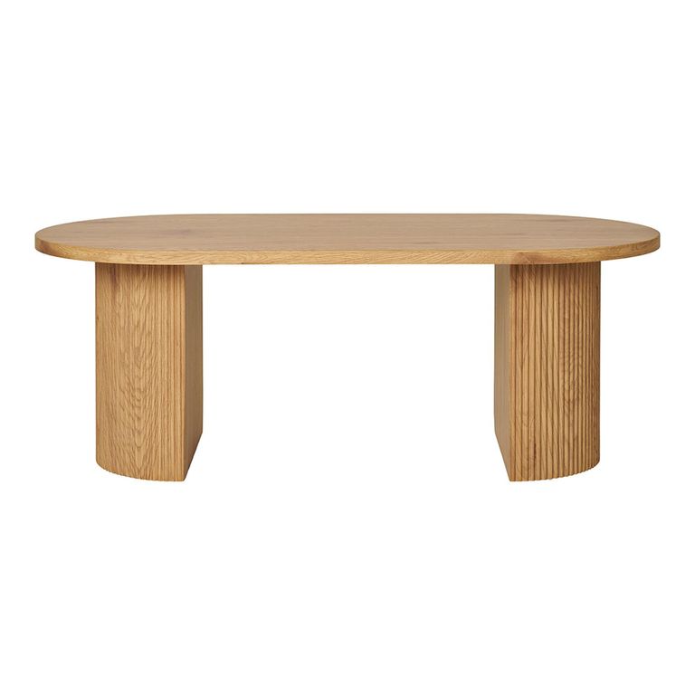 Boavista Coffee Table - Oval - Fluted - Natural Wood