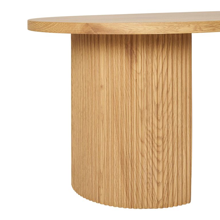 Boavista Coffee Table - Oval - Fluted - Natural Wood