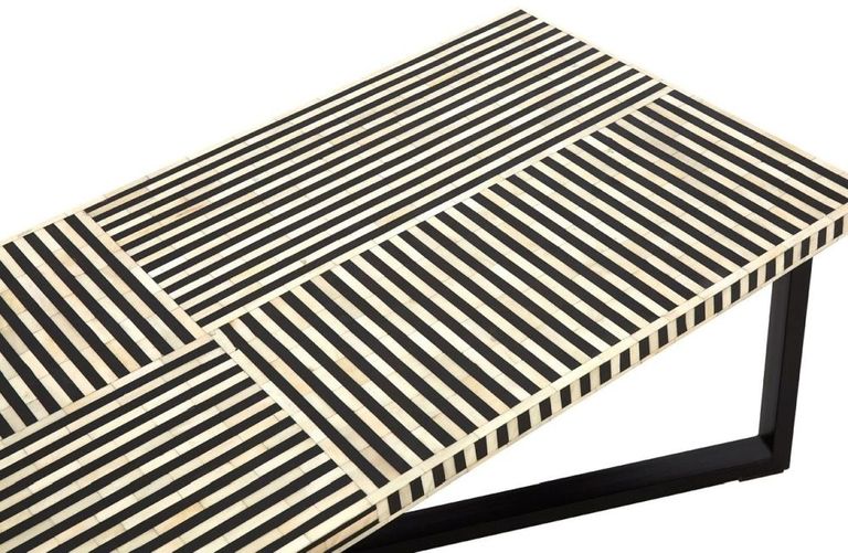 Boho Coffee Table - Black Bone Inlay