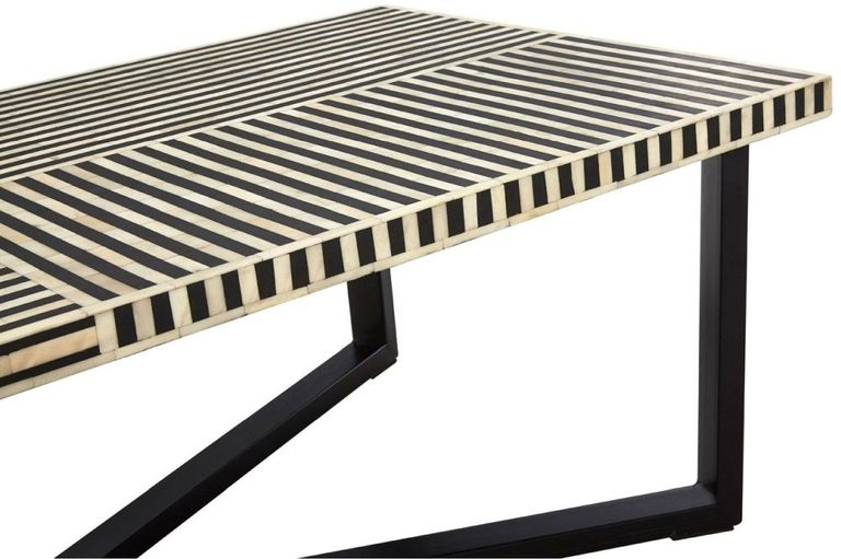 Boho Coffee Table - Black Bone Inlay