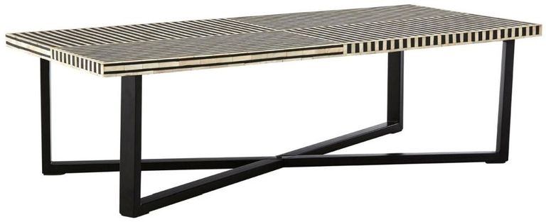 Boho Coffee Table - Black Bone Inlay