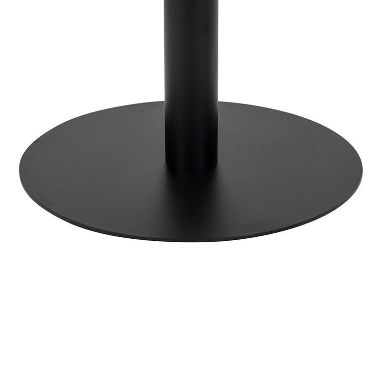 Bolzano Coffee Table - Round - White Marble Effect - Black Base