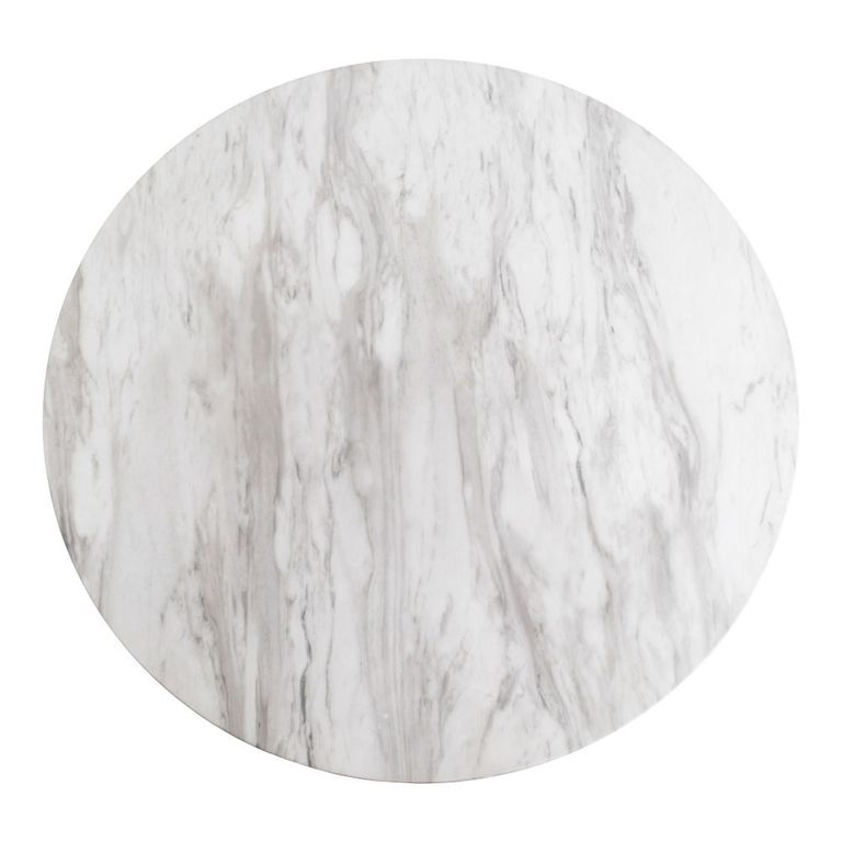 Bolzano Coffee Table - Round - White Marble Effect - Gold Base
