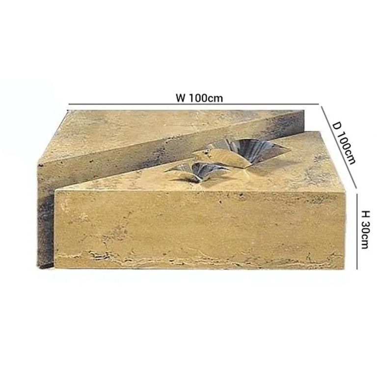 Box Coffee Table - Hi-Lo Marble on Casters - Variation Available