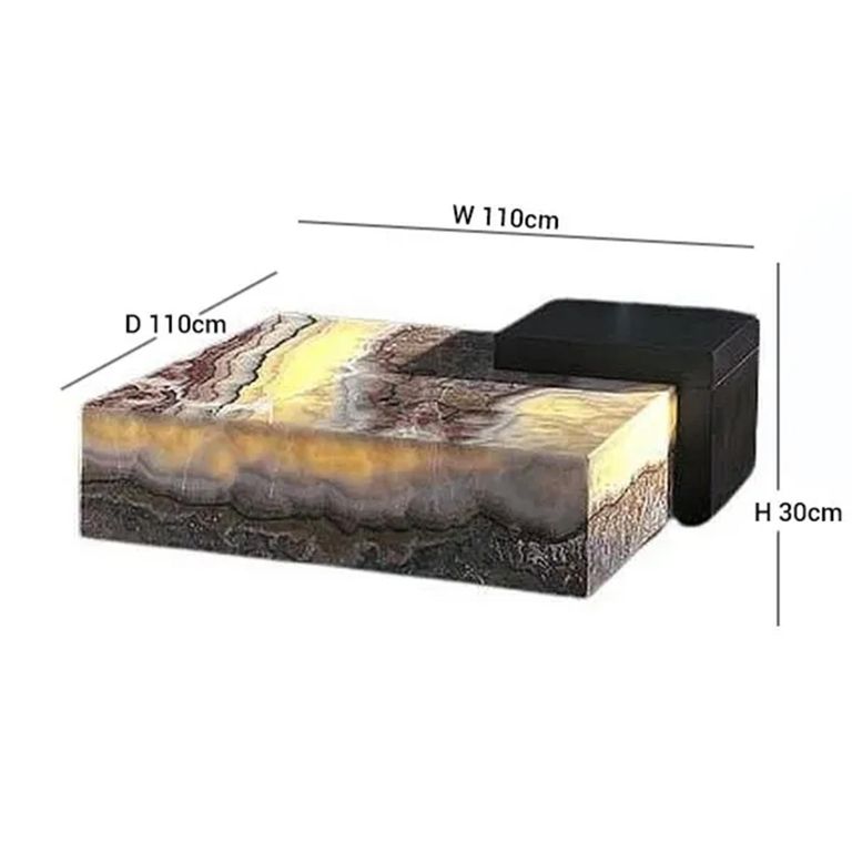 Box Coffee Table - Marble with Light - Variation Available