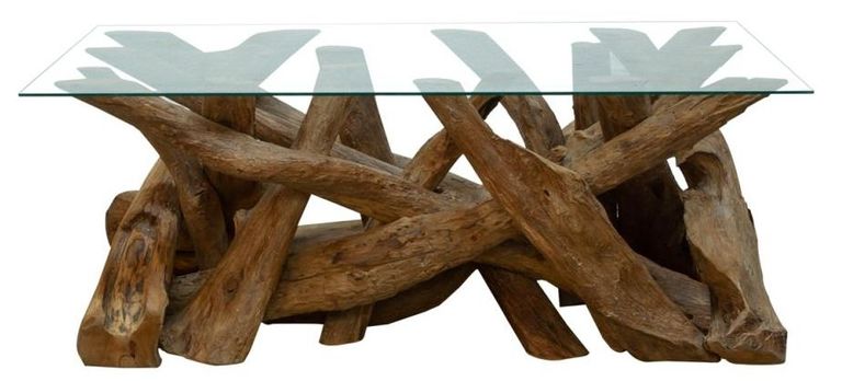 Branchwood Coffee Table - Glass Top
