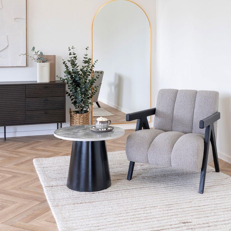 Brito Coffee Table - Round - Grey - Marble Effect