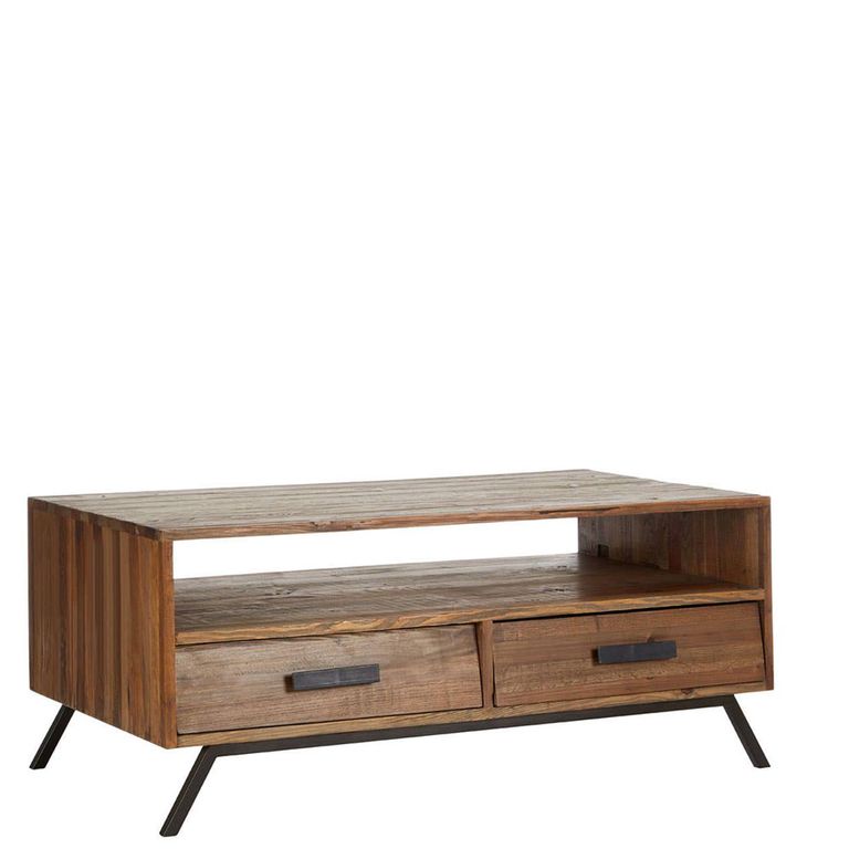 Brooklyn Coffee Table - Fir Wood - 2 Drawer